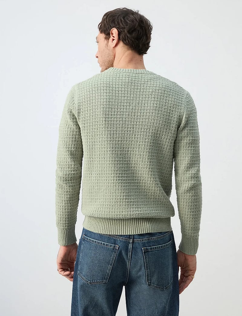 Mango - Openwork knit sweater - rund hals - green - 2