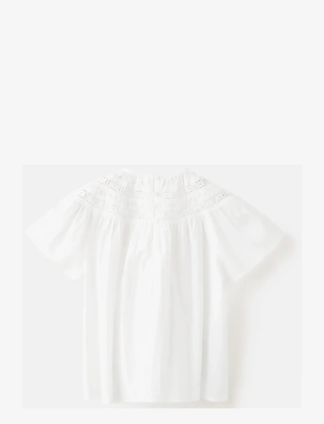 Mango - Cotton blouse with openwork details - blusar & tunikor - white - 2