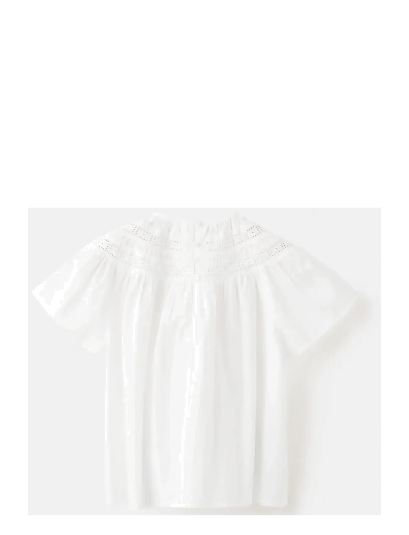Mango - Cotton blouse with openwork details - blusen & tuniken - white - 2