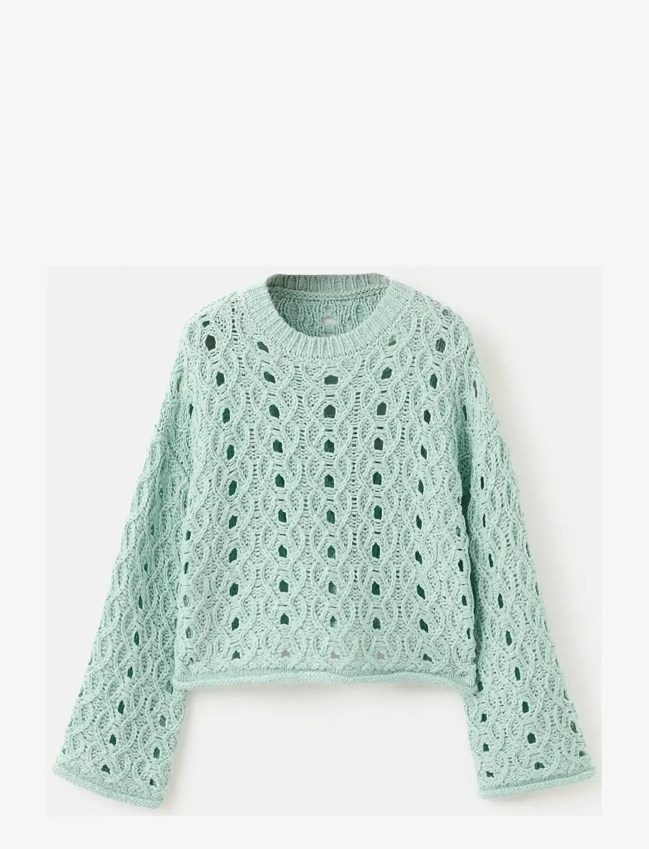 Mango - Openwork lurex knit sweater - trøjer - turquoise - aqua - 1