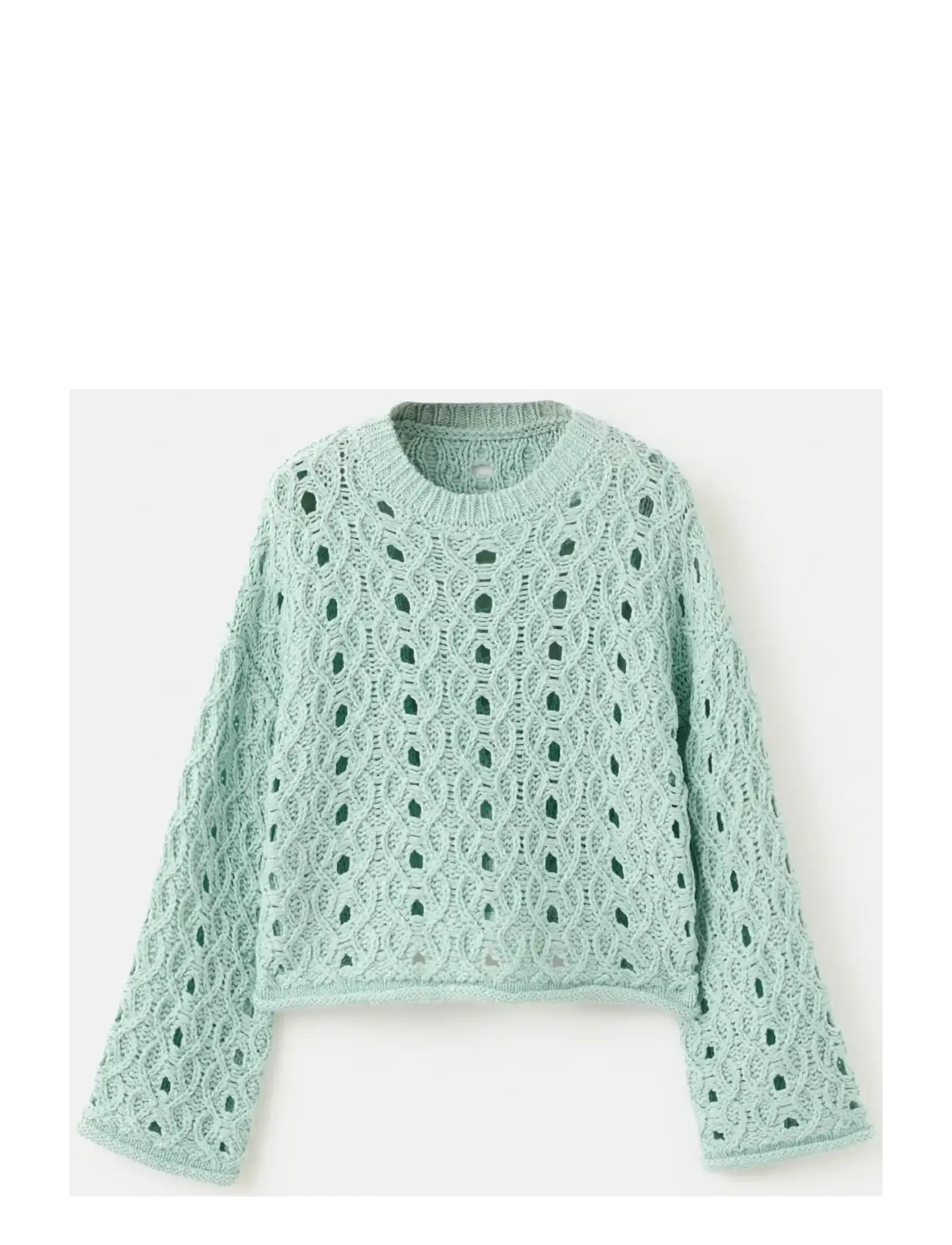 Mango Openwork lurex knit sweater - Strik - TURQUOISE - AQUA / green