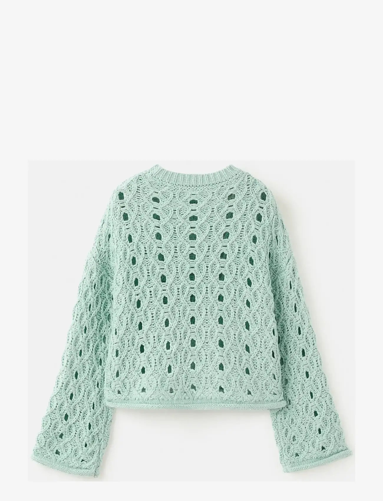 Mango - Openwork lurex knit sweater - trøjer - turquoise - aqua - 2
