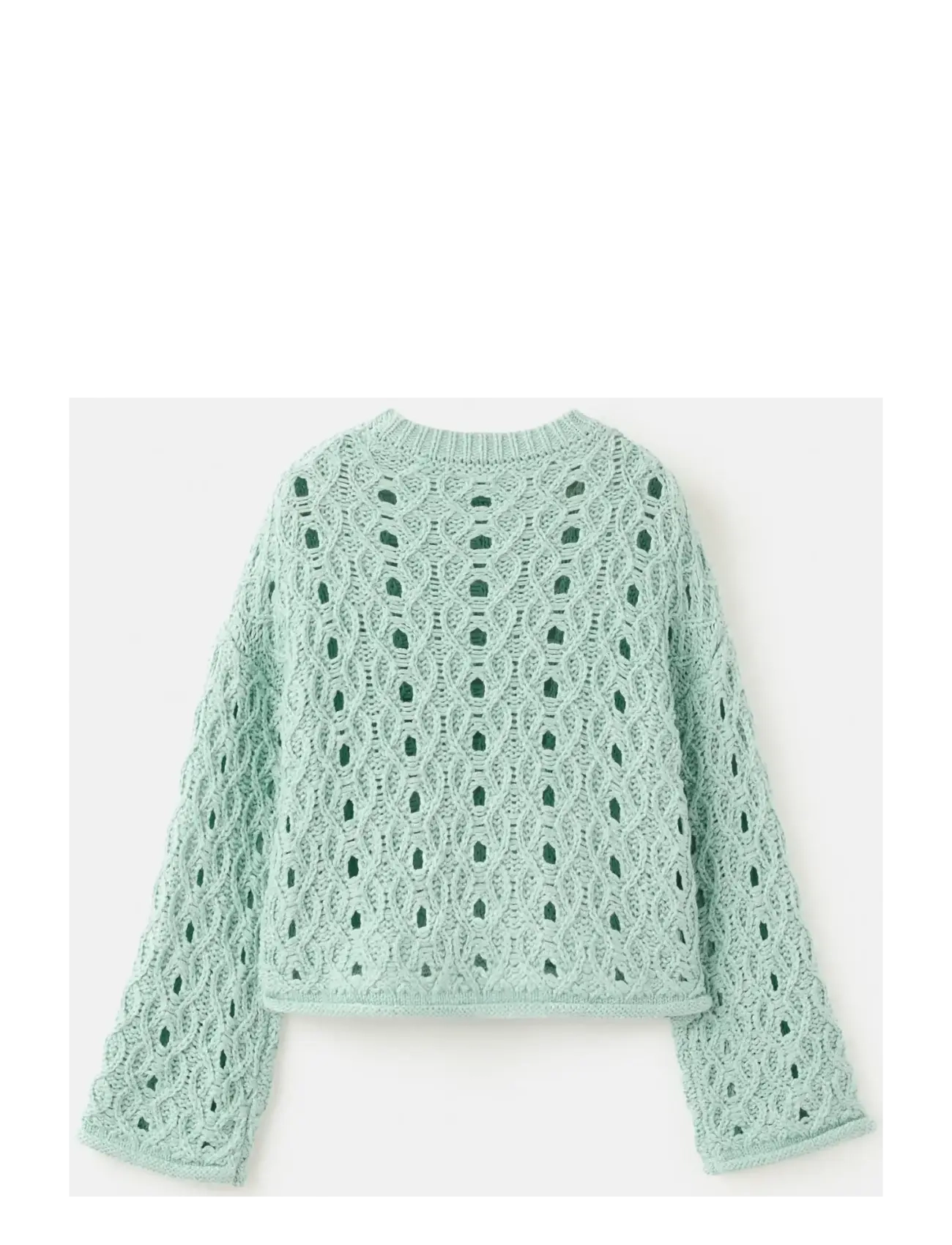 Mango - Openwork lurex knit sweater - pullover - turquoise - aqua - 2