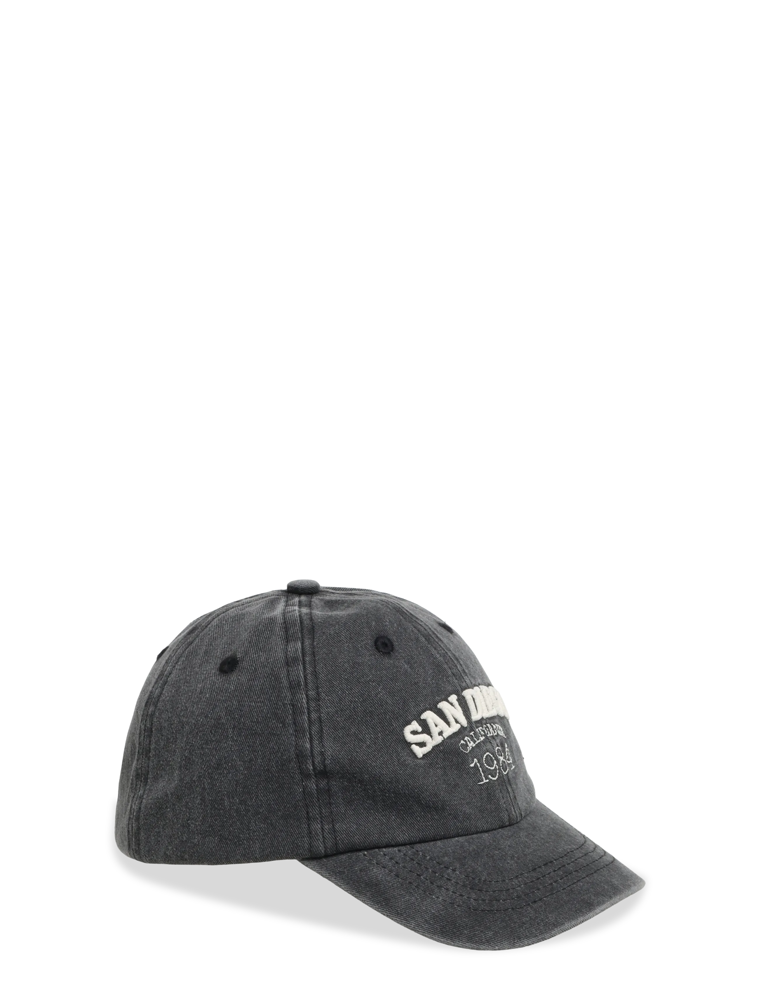 Mango Cap With Embroidered Text, 6-9, Black, Hovedbeklædning > Kasketter, Børn