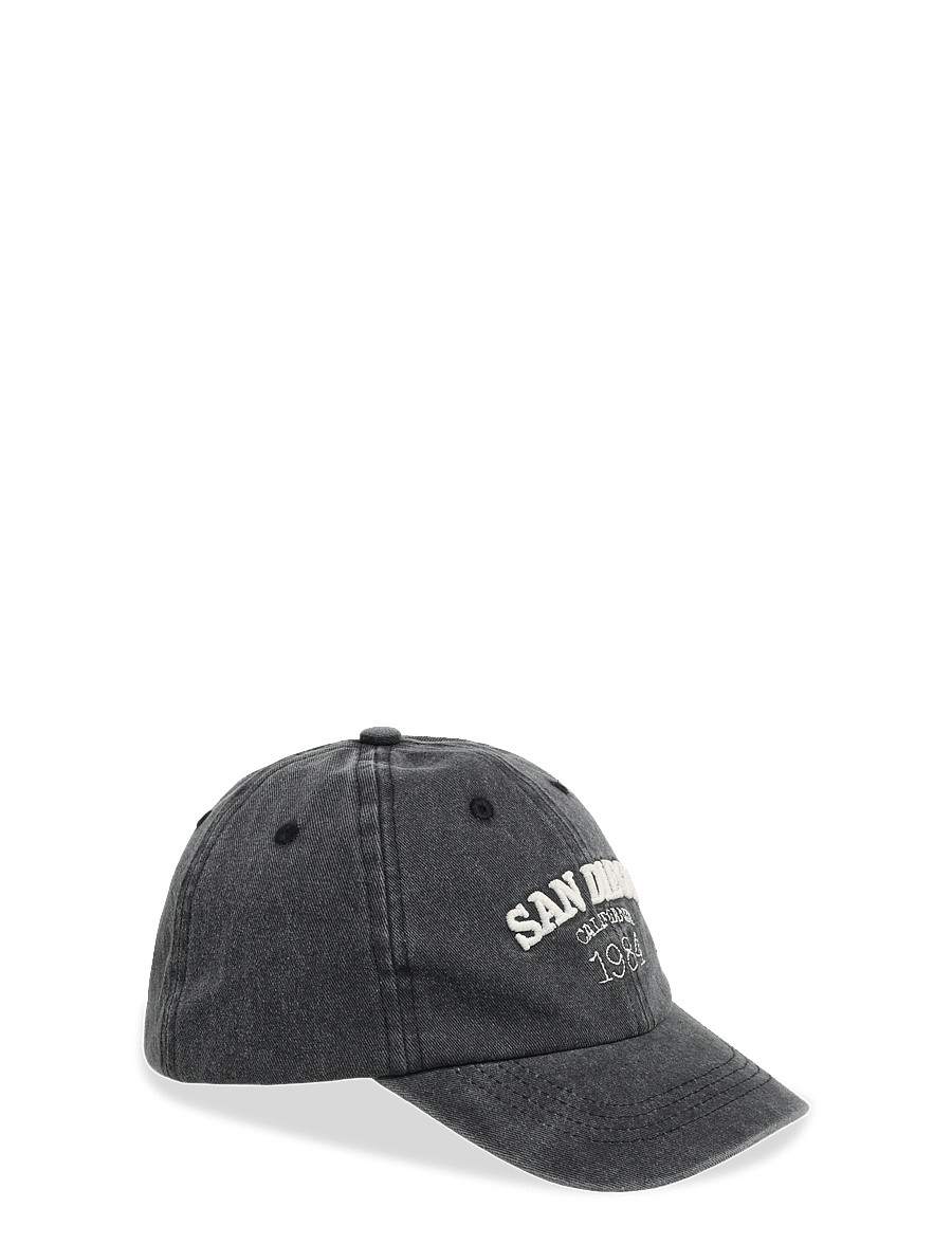 Mango - Cap with embroidered text - kasketter & caps - black - 0