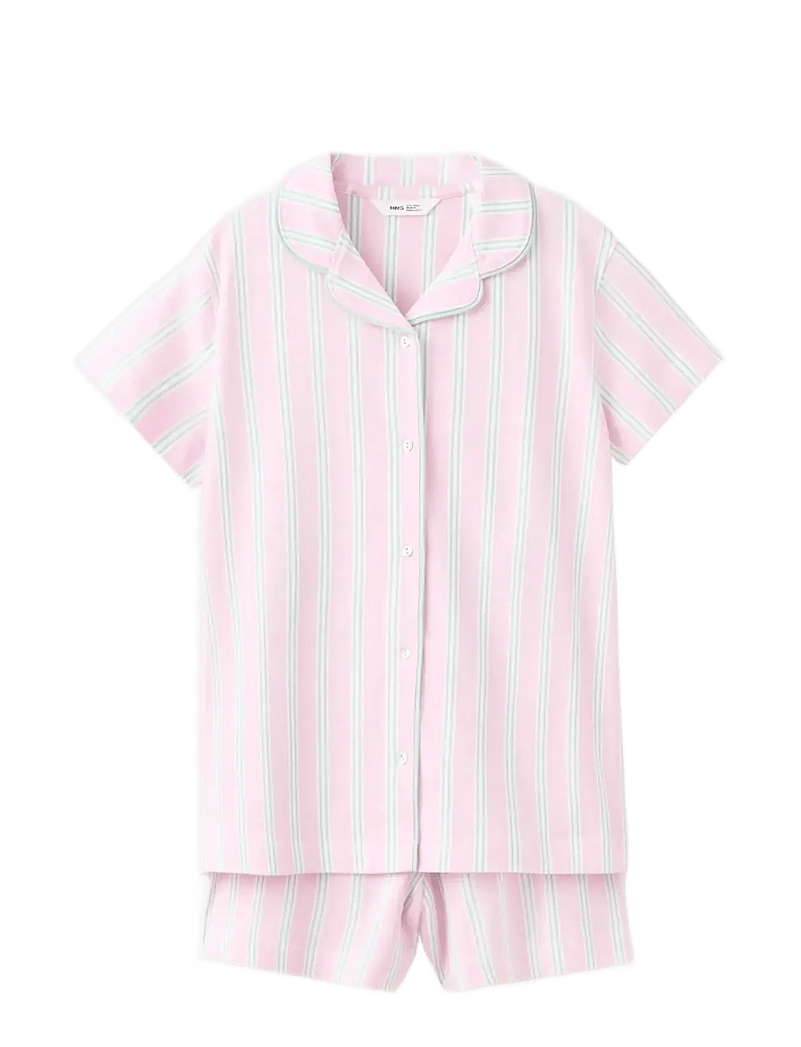 Mango - Striped short pyjamas - pyjamassæt - lt-pastel purple - 0