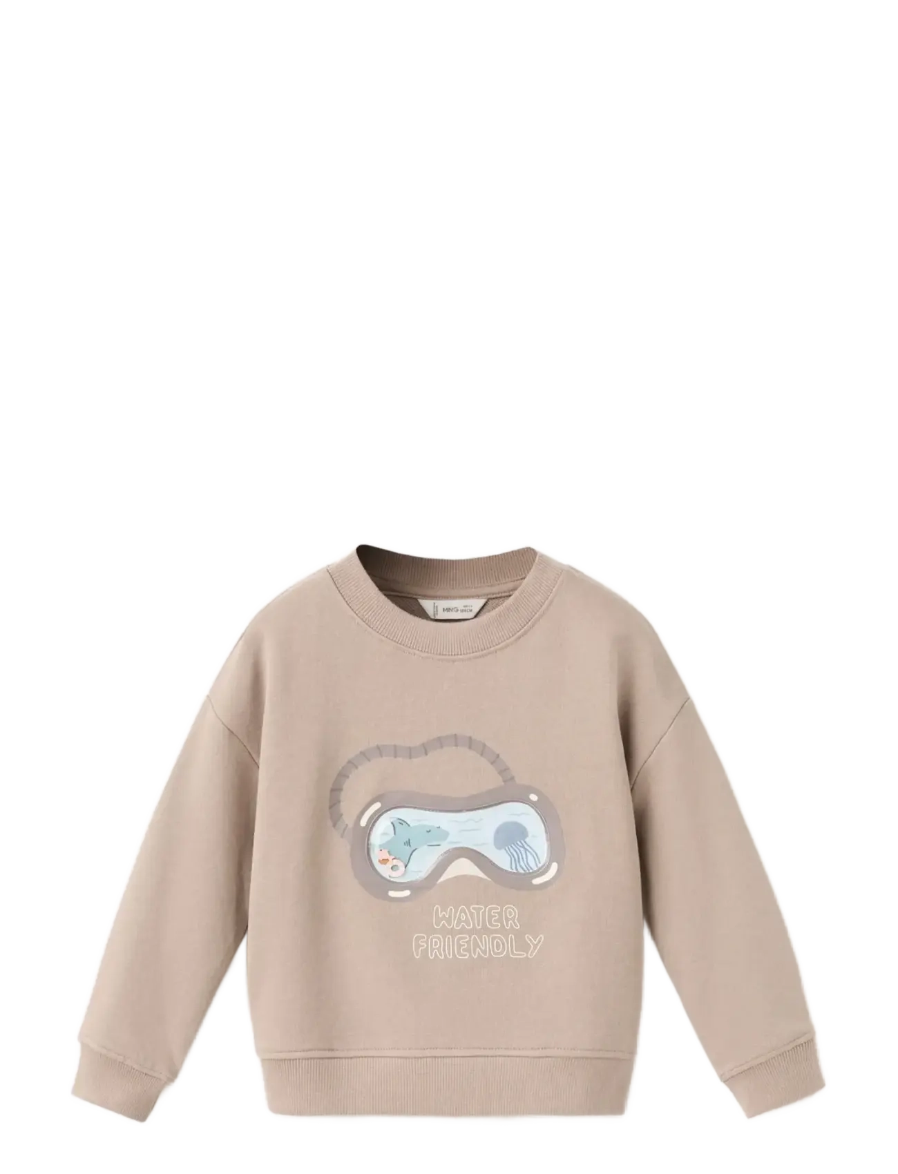 MANGO Printed Baumwolle Sweatshirt Beige - 4-5 - Kinder