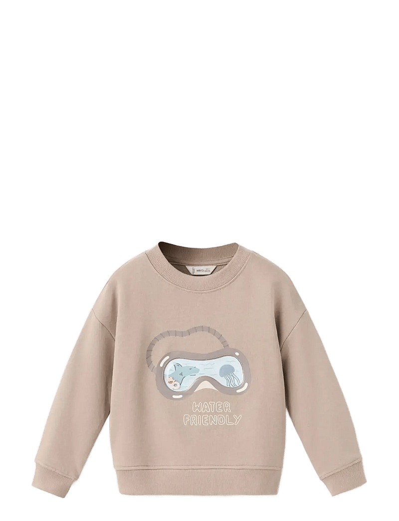 Mango - Printed cotton sweatshirt - sweatshirts - medium brown - 1