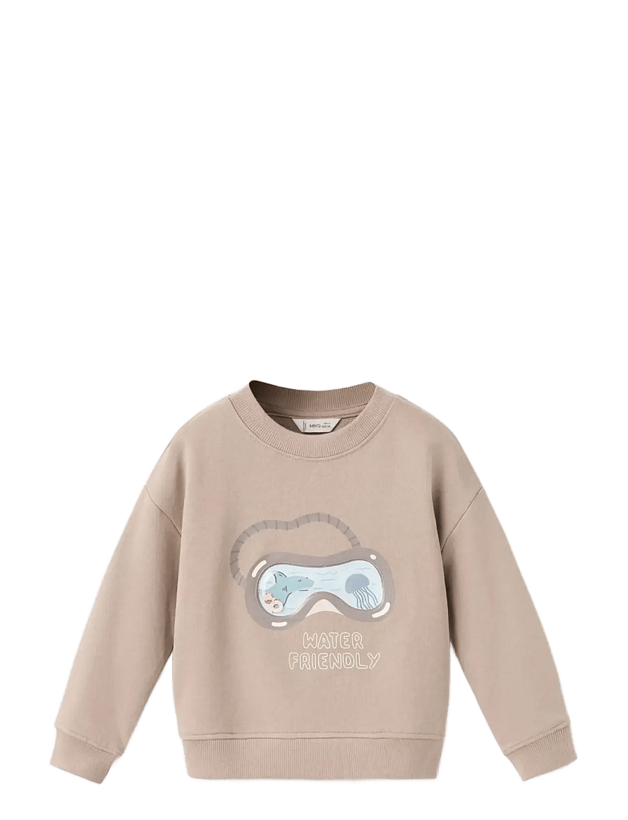 Mango - Printed cotton sweatshirt - sweatshirts - medium brown - 1