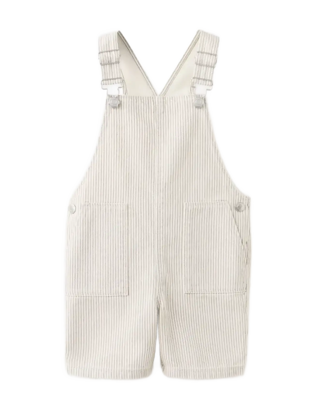 Mango Striped short dungarees - Neuheiten - LT PASTEL BROWN / cream