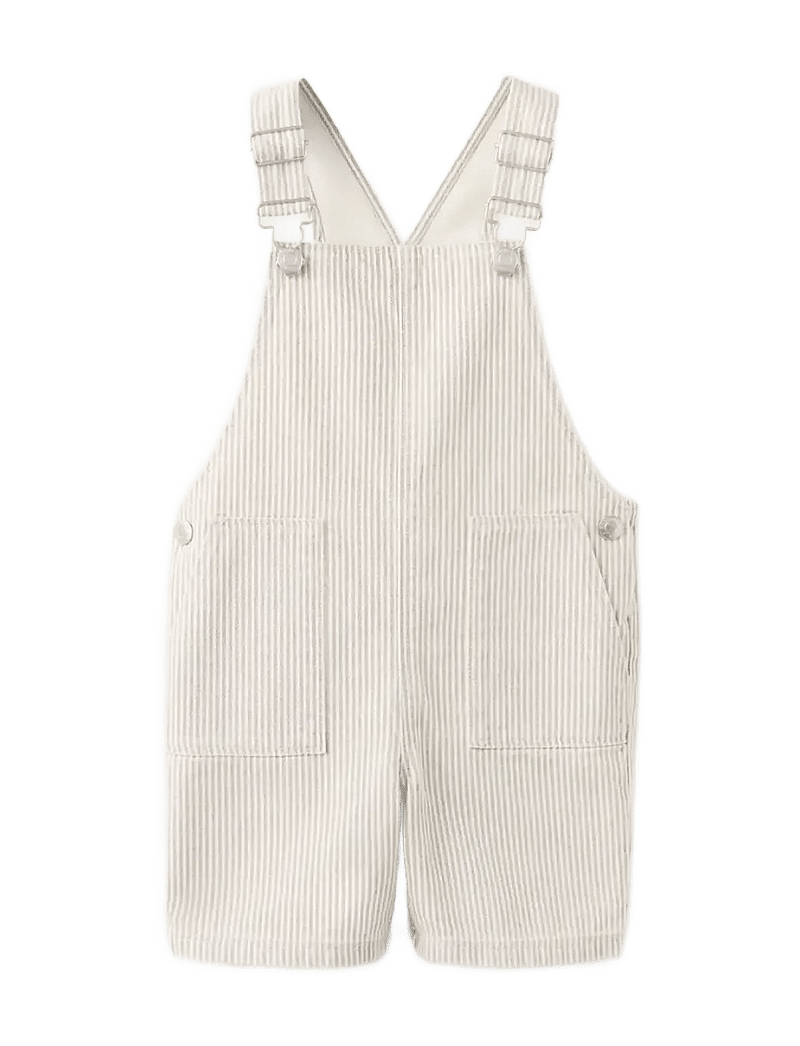 Mango - Striped short dungarees - overalls - lt pastel brown - 1