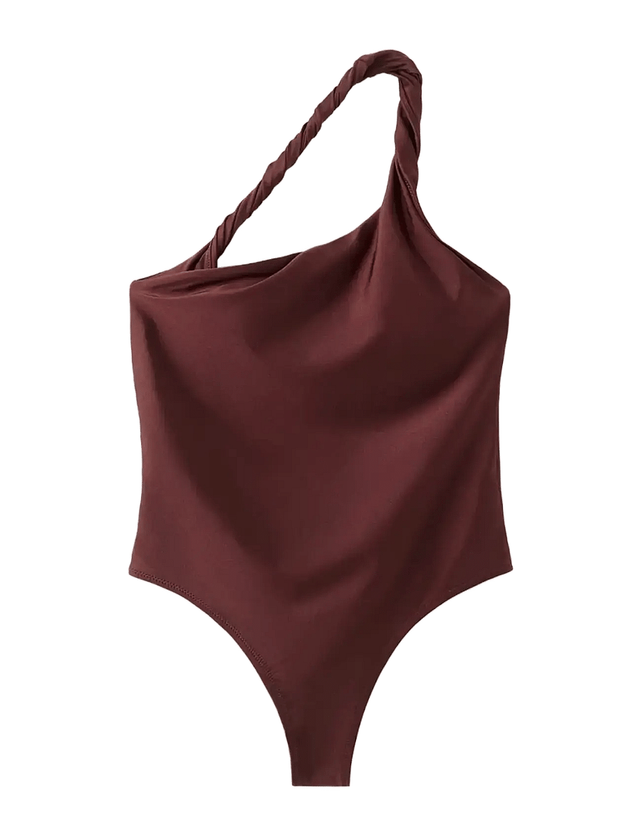 Mango - Asymmetric swimsuit - badedrakter - dark red - 1