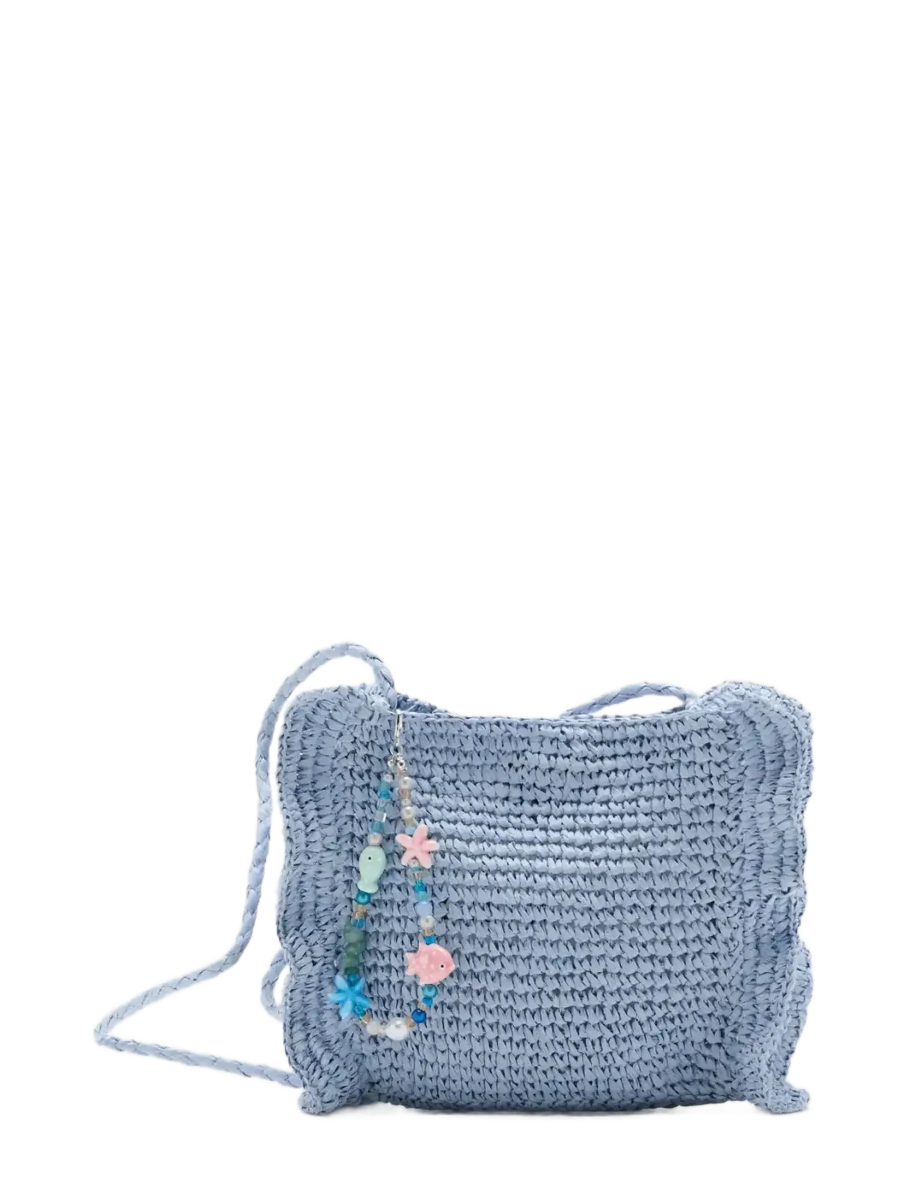 Mango Natural Fibre Charm Handbag, One Size, Bags, Blau - Shoulder Kinder
