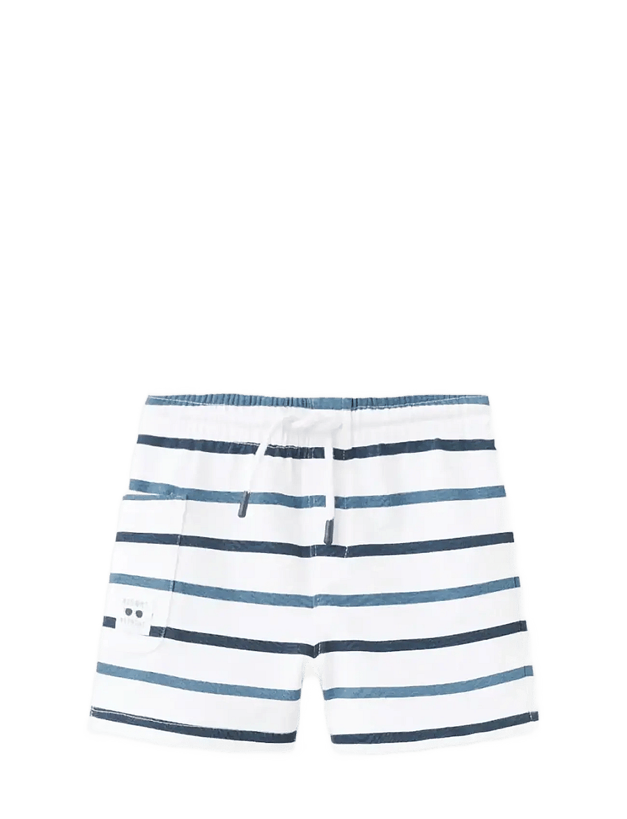 Mango - Striped cotton Bermuda shorts - casual shorts - navy - 0