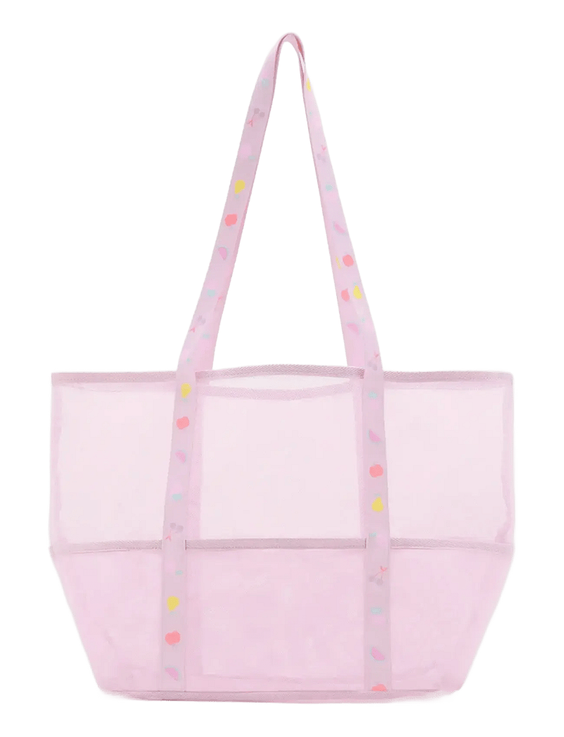 Mango - Mesh pattern shopper bag - shoppers - lt-pastel pink - 0