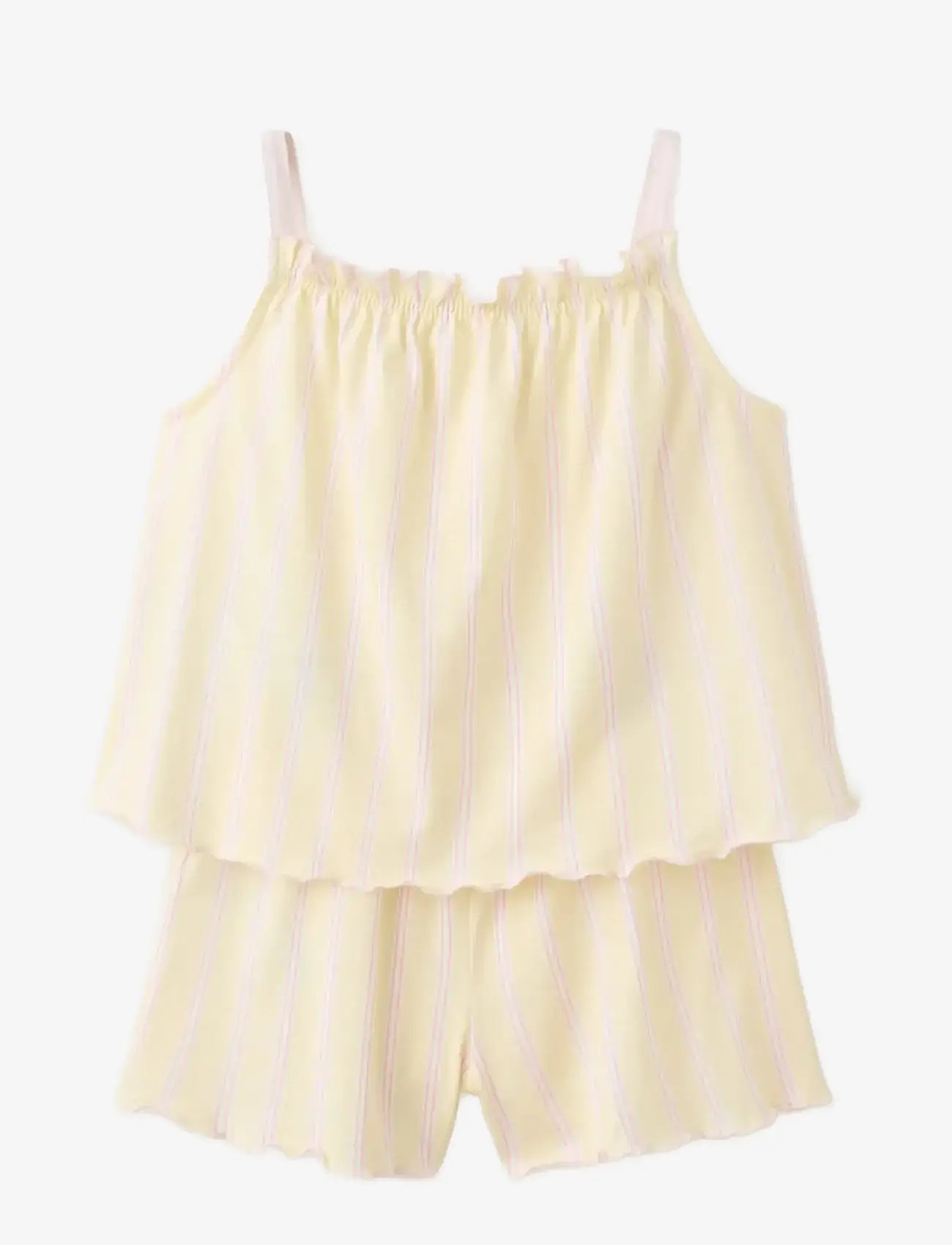 Mango - Striped short pyjamas - pyjamasset - yellow - 0