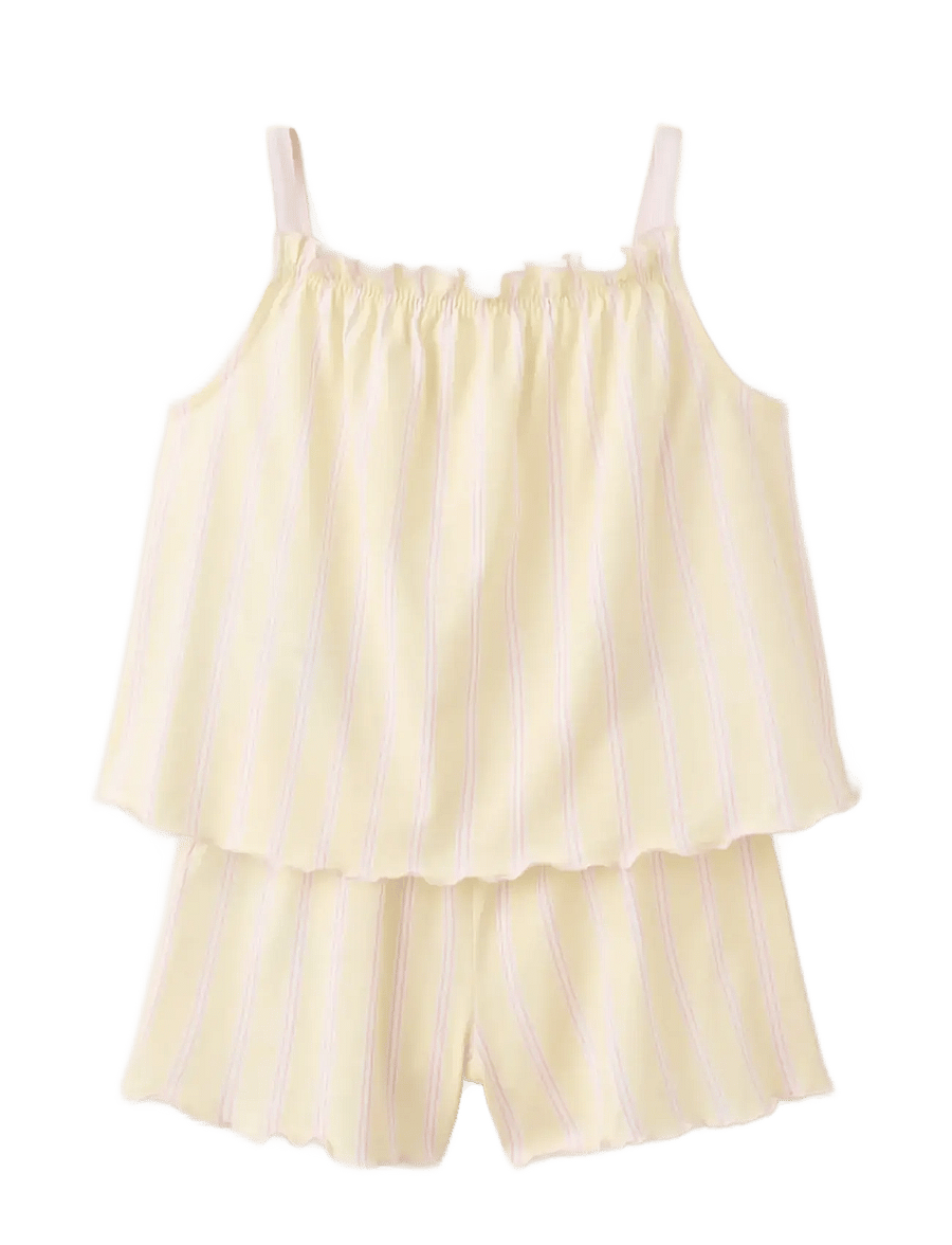 Mango - Striped short pyjamas - pyjamassæt - yellow - 0