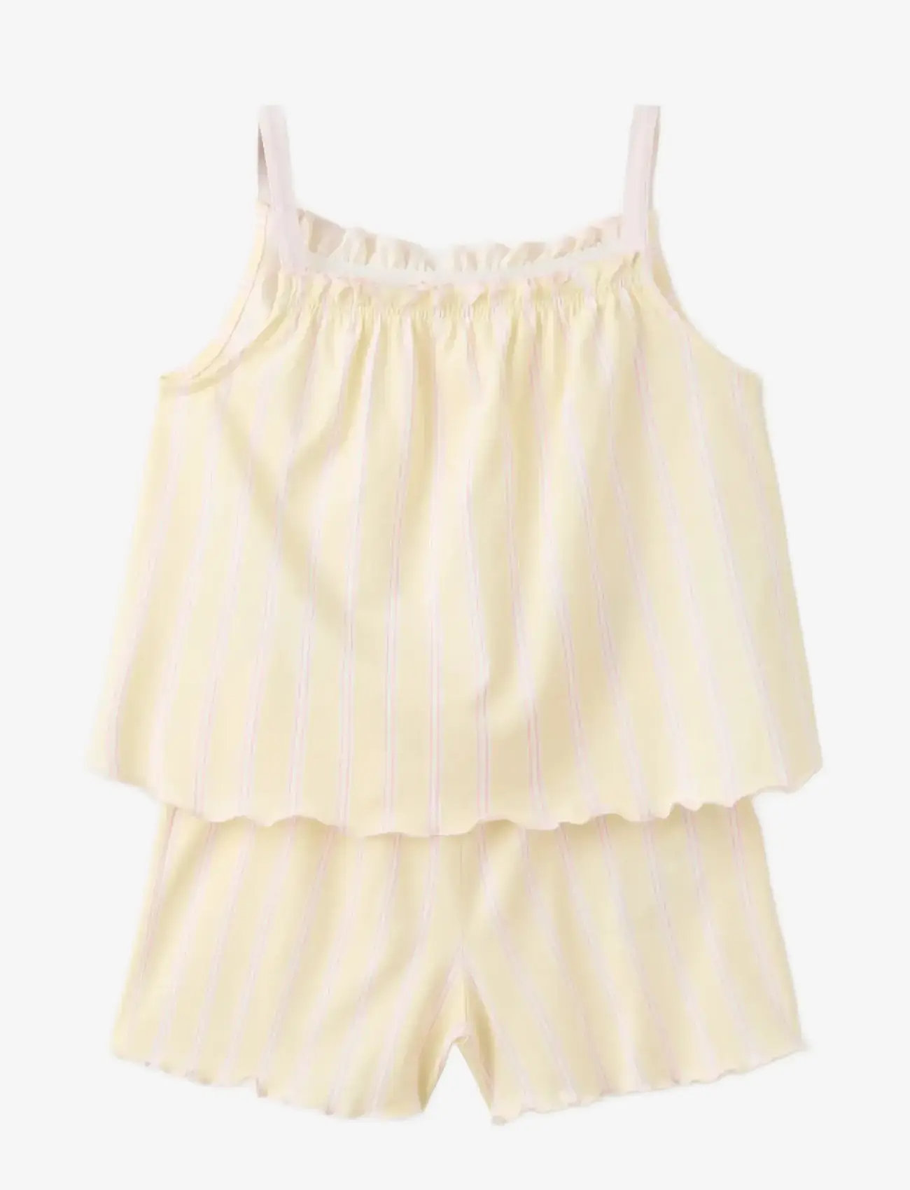 Mango - Striped short pyjamas - pyjamasset - yellow - 1
