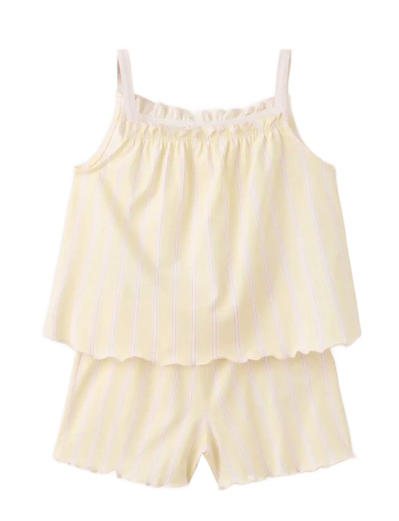 Mango - Striped short pyjamas - pyjamasset - yellow - 1