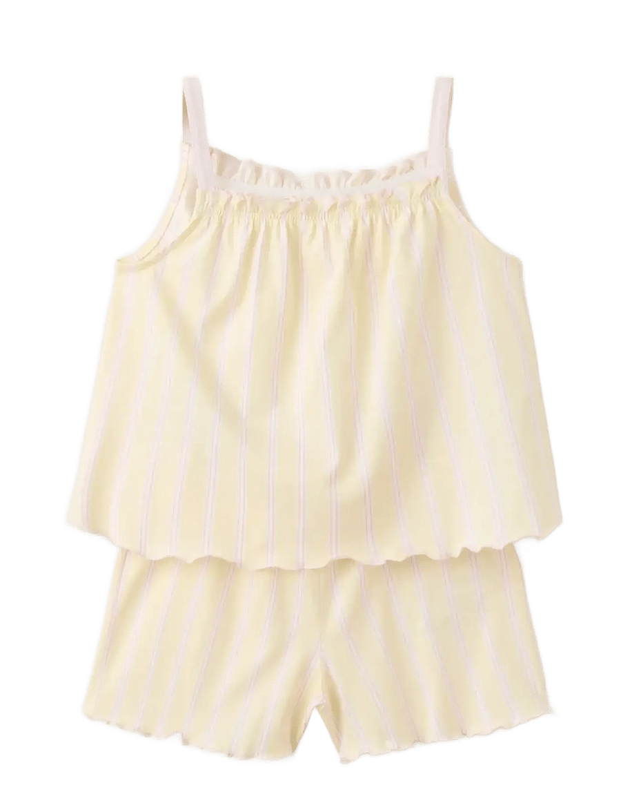 Mango - Striped short pyjamas - pyjamassæt - yellow - 1
