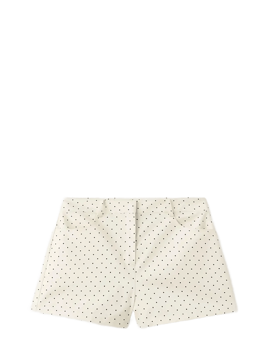 Mango - Polka dot cotton shorts - casual shorts - light beige - 1