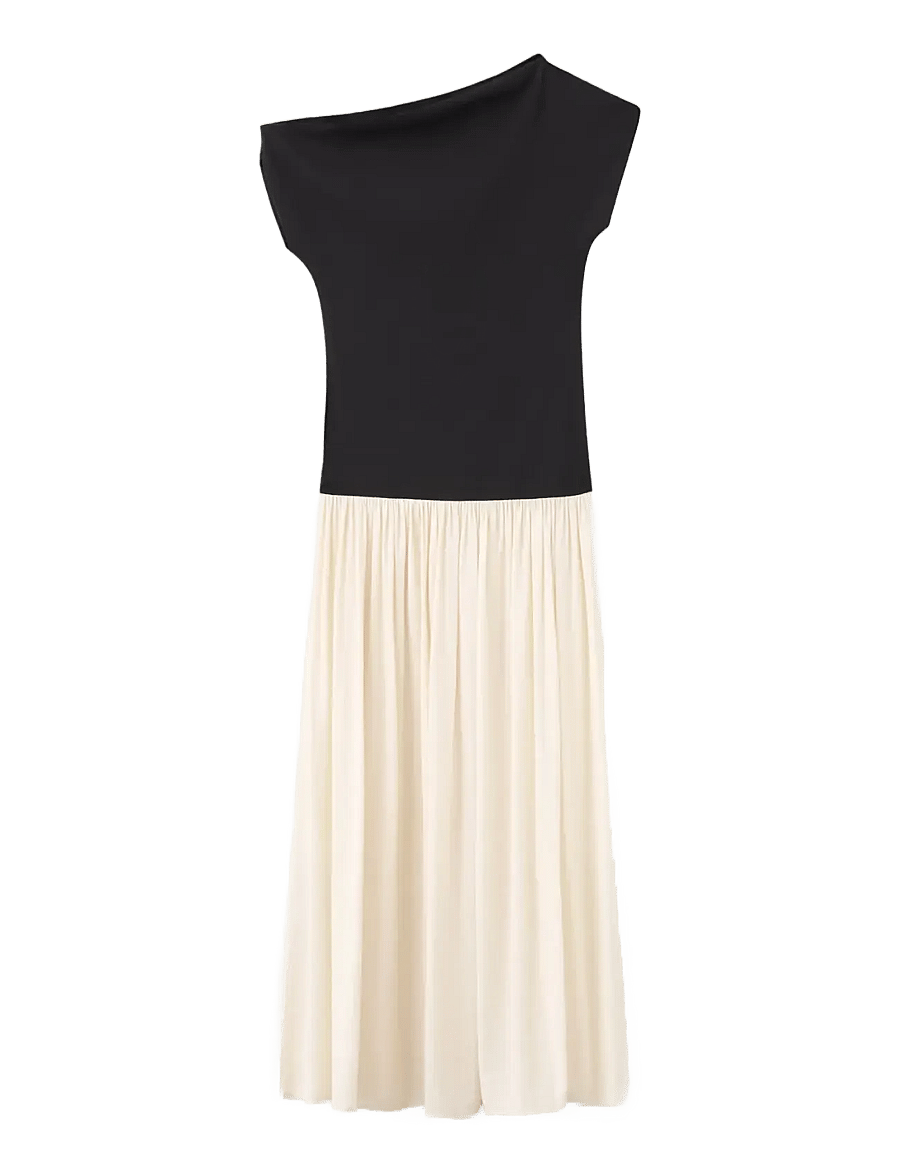 Mango - Asymmetrical combined dress - maxi kjoler - light beige - 1