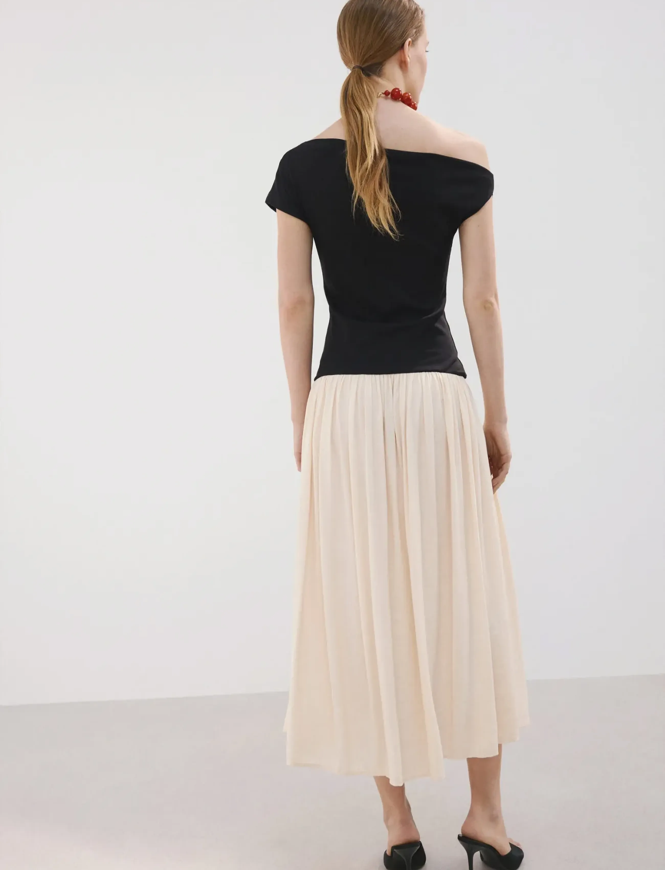 Mango - Asymmetrical combined dress - maxi kjoler - light beige - 2