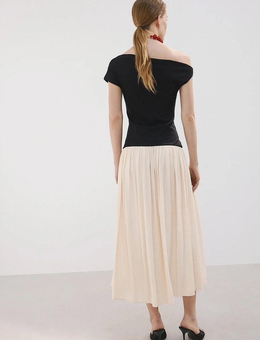 Mango - Asymmetrical combined dress - maxi kjoler - light beige - 2