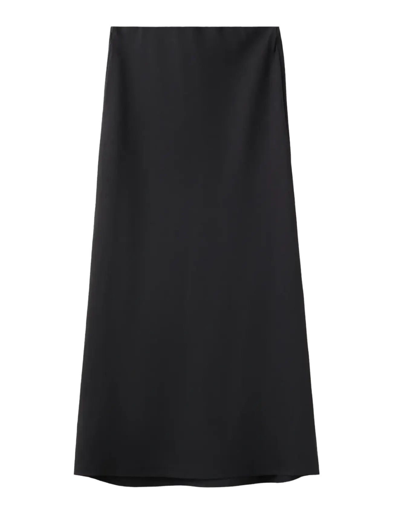 Mango Linen-blend straight skirt - Business tøj - BLACK / black