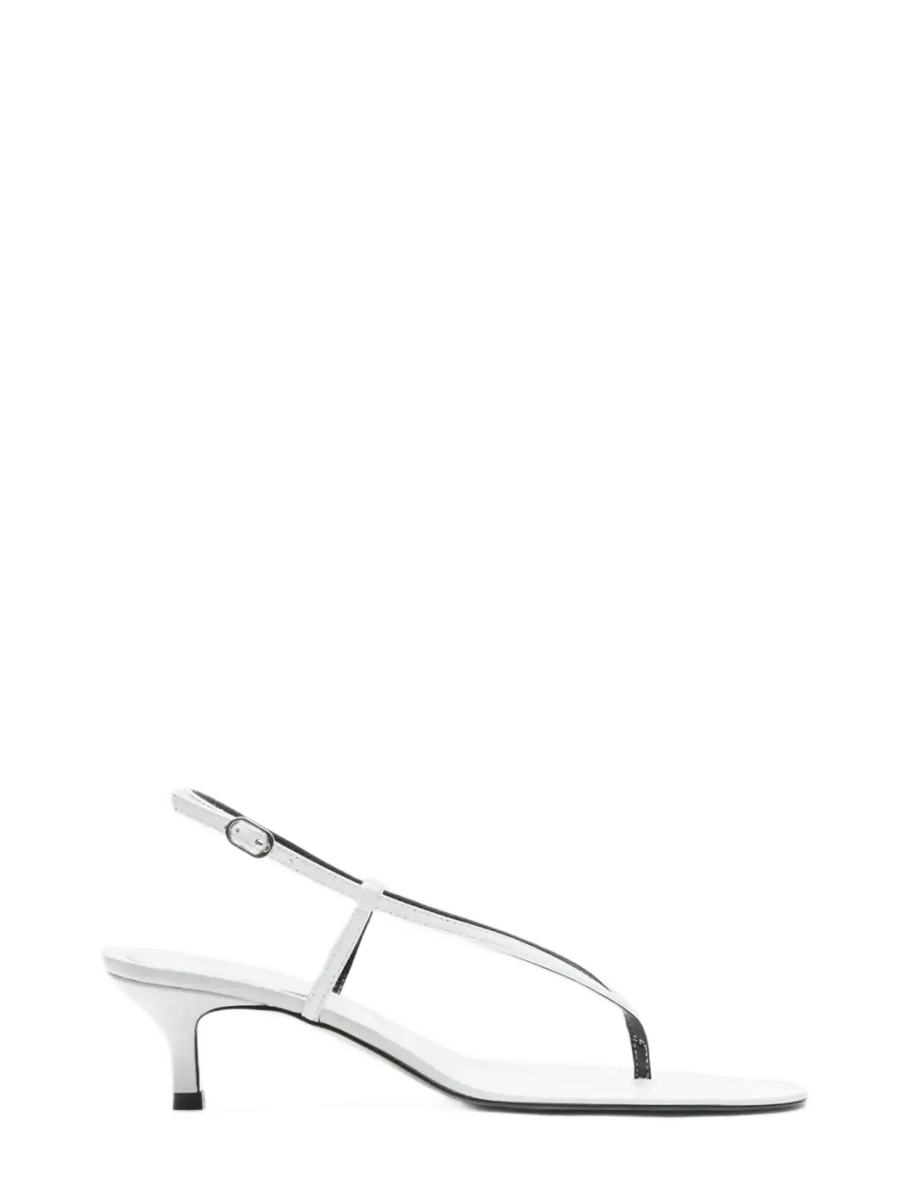 Mango Heeled Leather Sandals With Straps, Kvinder, Hælede Tåremssandaler, Hvid, Str: 39