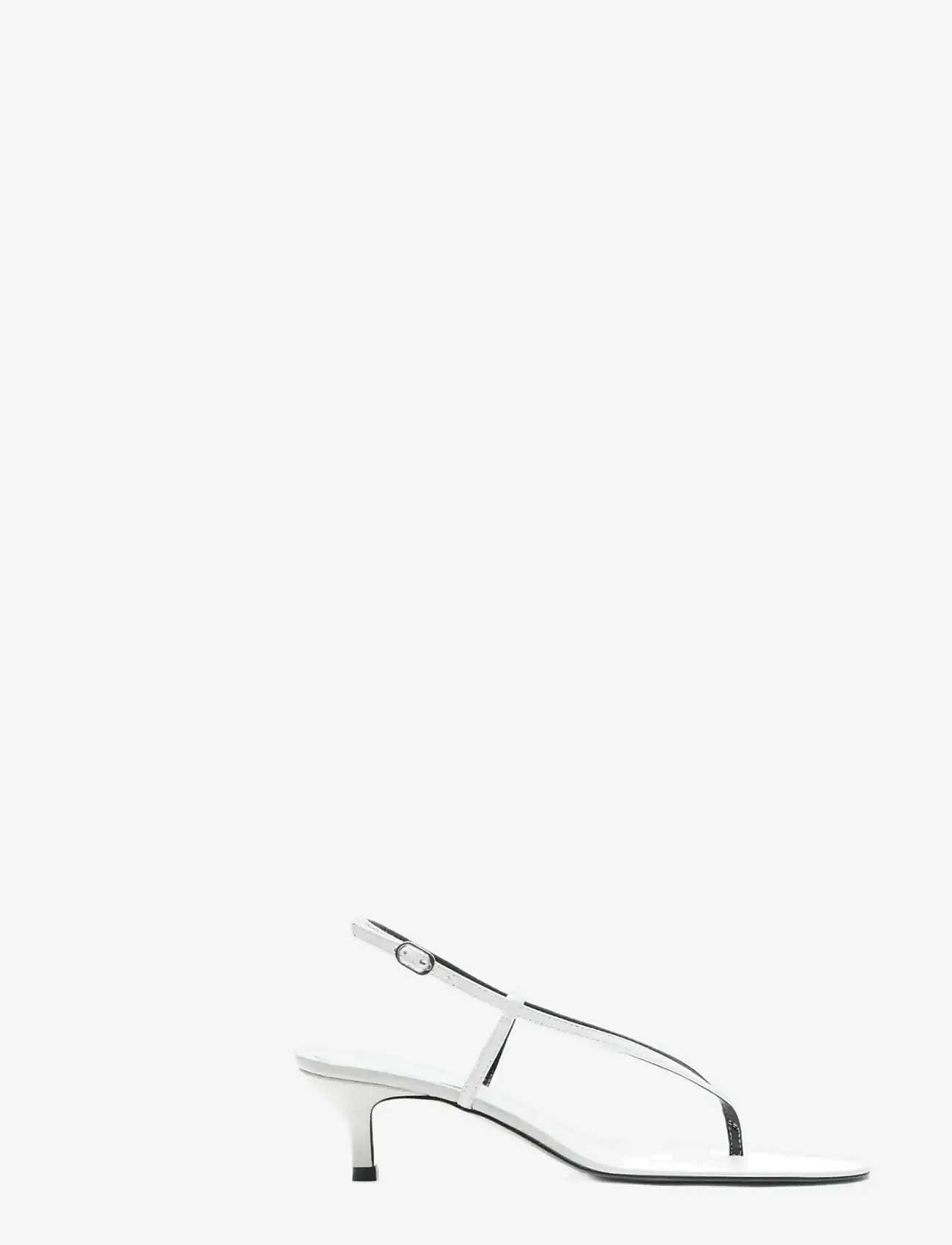 Mango - Heeled leather sandals with straps - konfirmation - white - 0