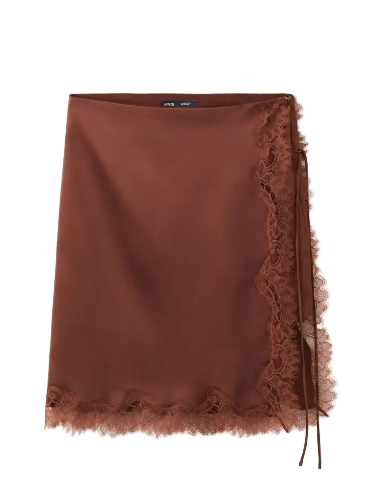 Mango Lace Slip Skirt, 36, Orange, Nederdele > Knælange Og Midi Nederdele, Dame