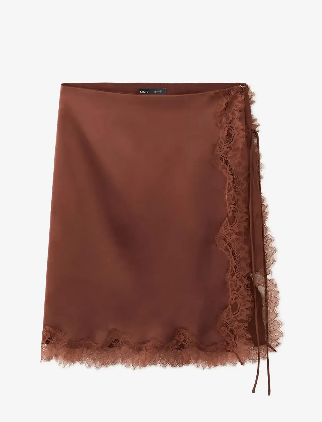 Mango - Lace slip skirt - satinnederdele - medium orange - 0