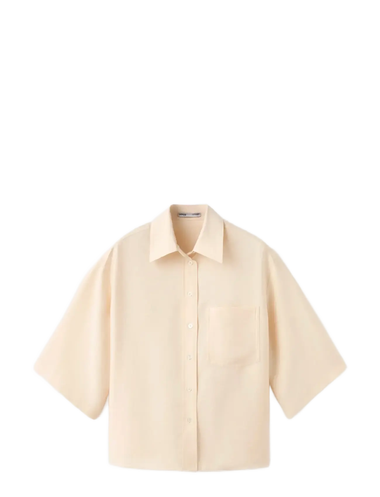 MANGO Lyocell Overshirt With Pocket Beige - L - Damen