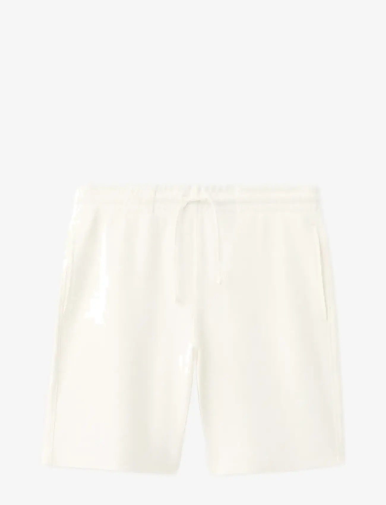 Mango - Textured cotton bermuda shorts with drawstring - laveste priser - white - 0