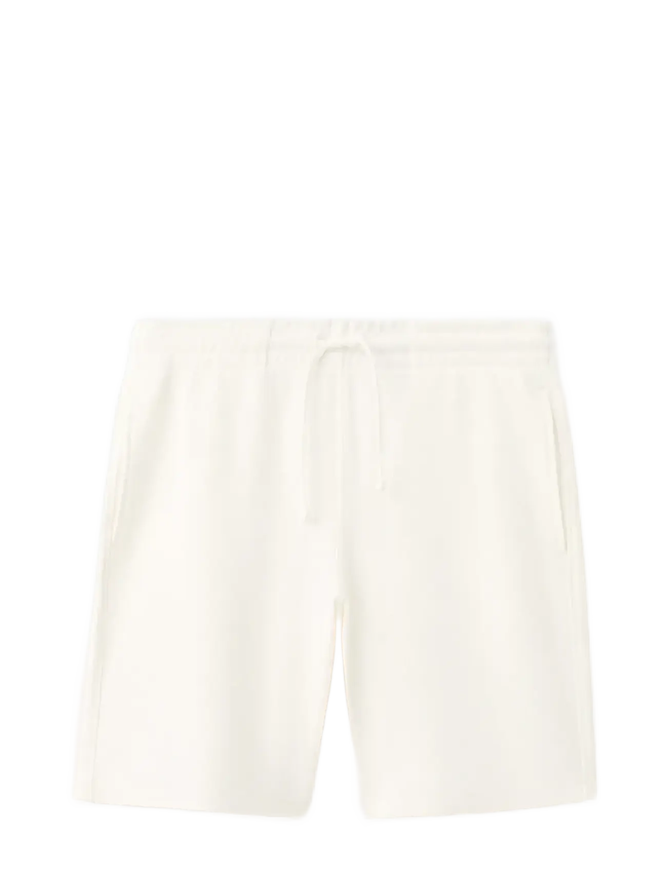 Mango Textured cotton bermuda shorts with drawstring - Sweatshorts - WHITE / cream