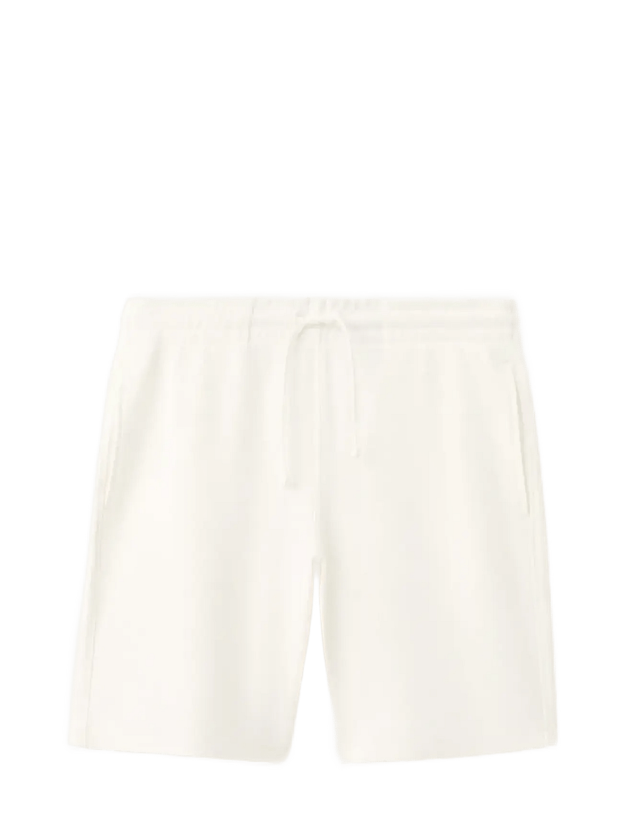 Mango - Textured cotton bermuda shorts with drawstring - sweatshorts - white - 0