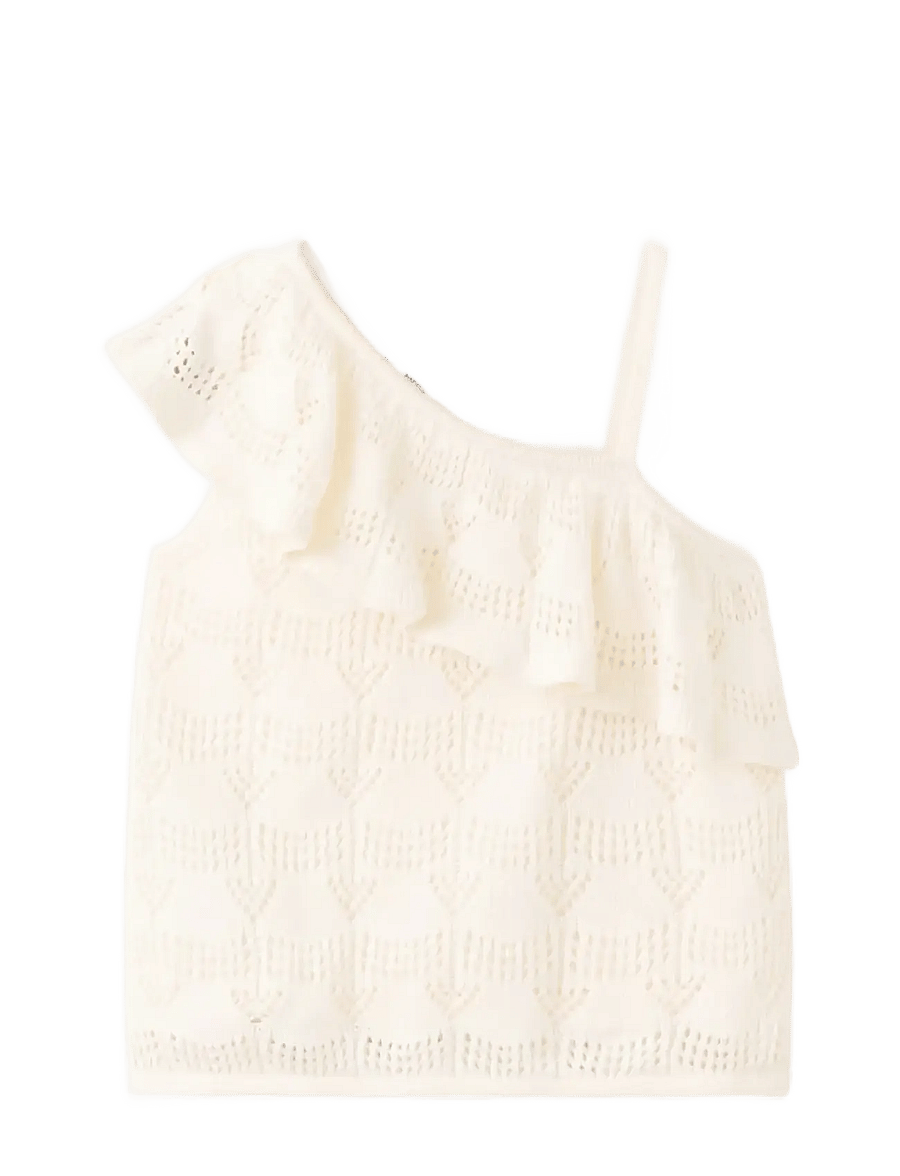 Mango - Off-the-shoulder frill top - singletter - natural white - 0