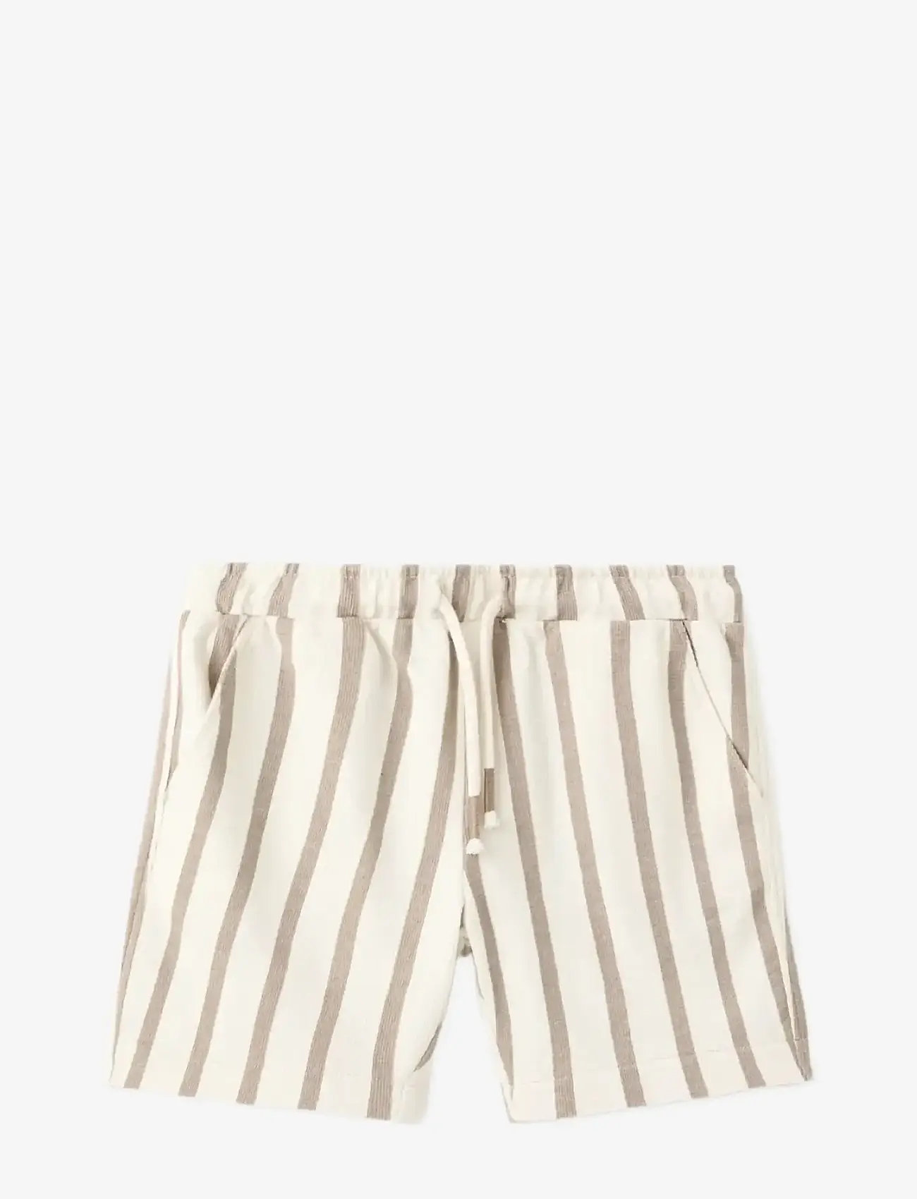 Mango - Striped cotton Bermuda shorts - casual shorts - medium brown - 0