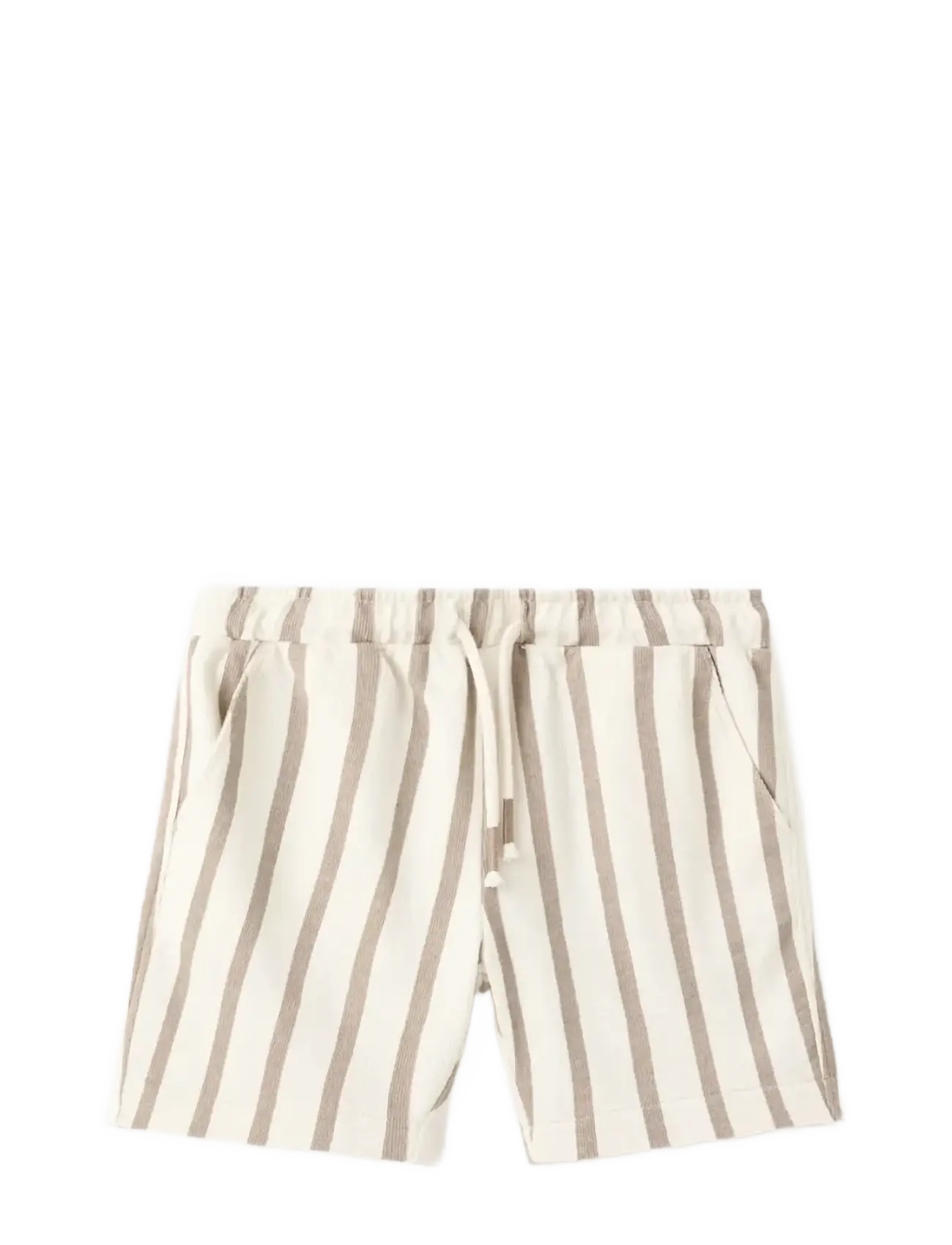 Mango Striped cotton Bermuda shorts - Kläder - MEDIUM BROWN / brown