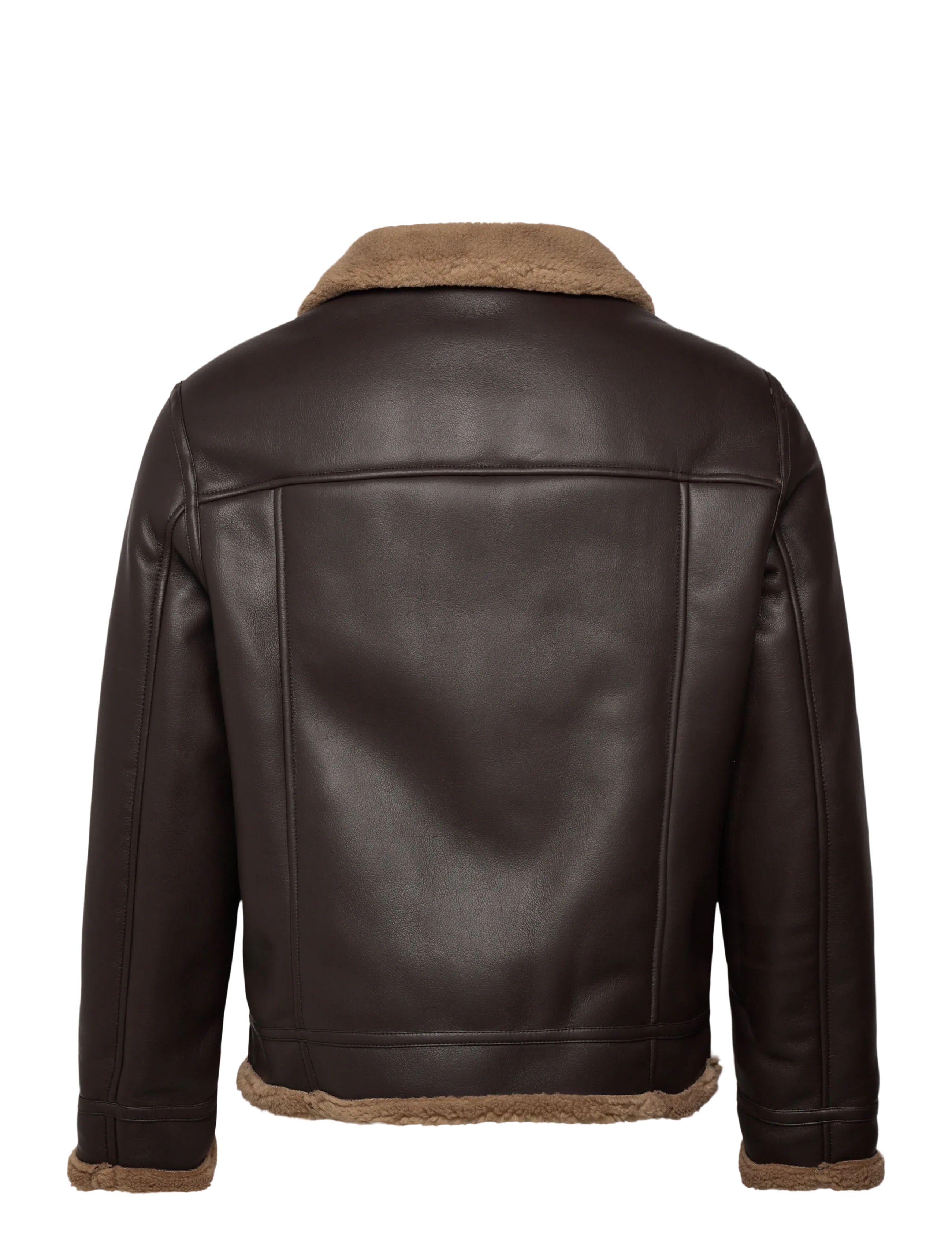 Mango - Faux-leather fleece jacket - jacken - dark brown - 2