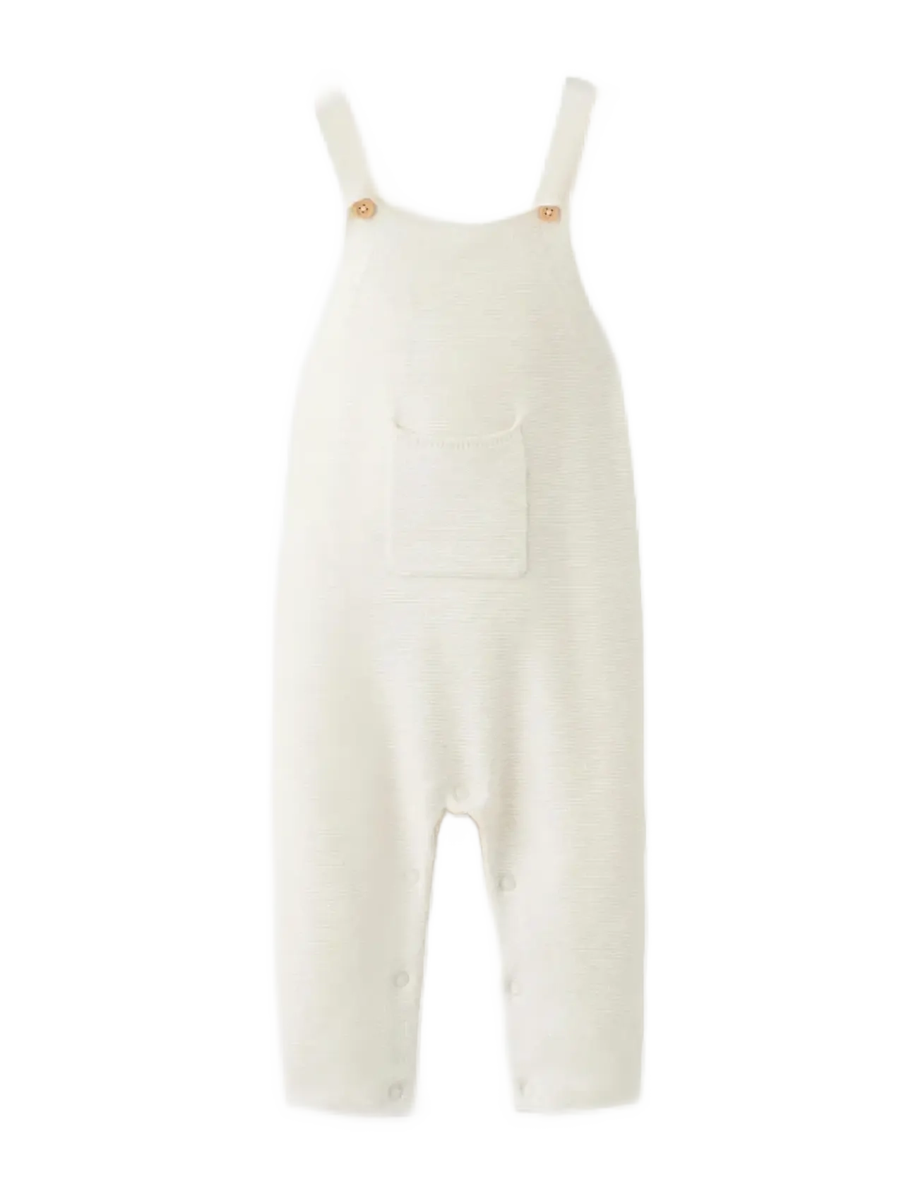 MANGO Long Strick Dungarees Beige - 12-18M - Kinder