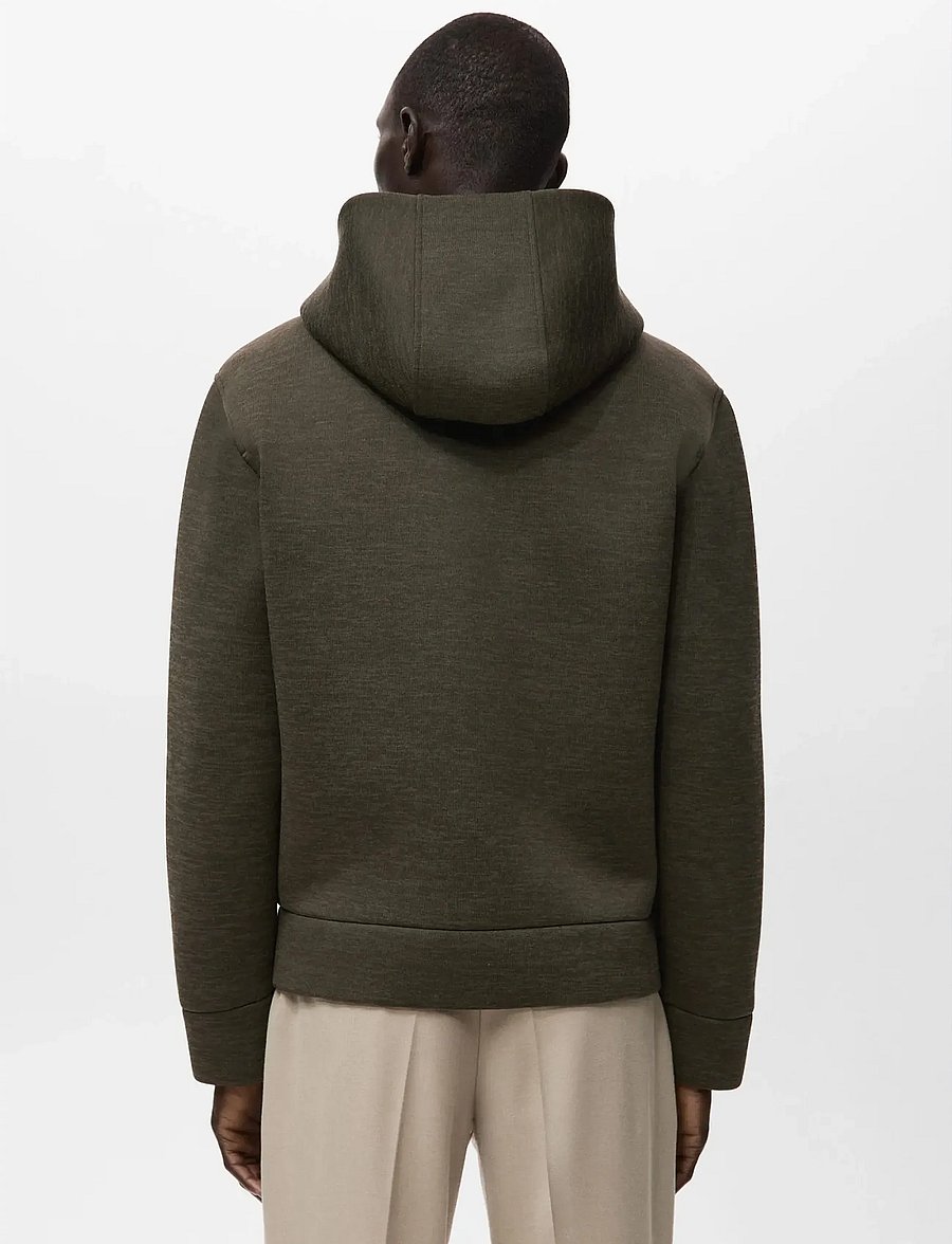 Mango - Neoprene effect zip-up sweatshirt - hættetrøjer - beige - khaki - 2