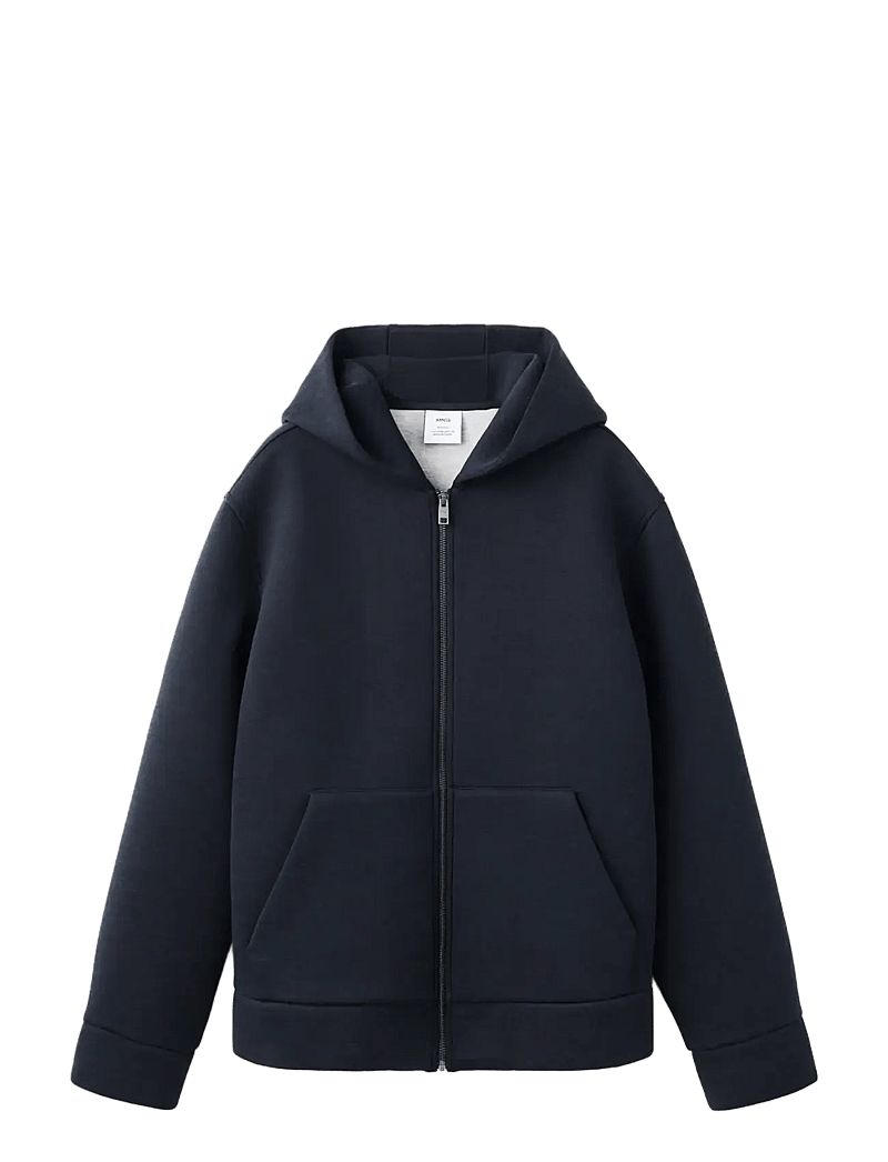 Mango - Neoprene effect zip-up sweatshirt - kapuzenpullover - navy - 1