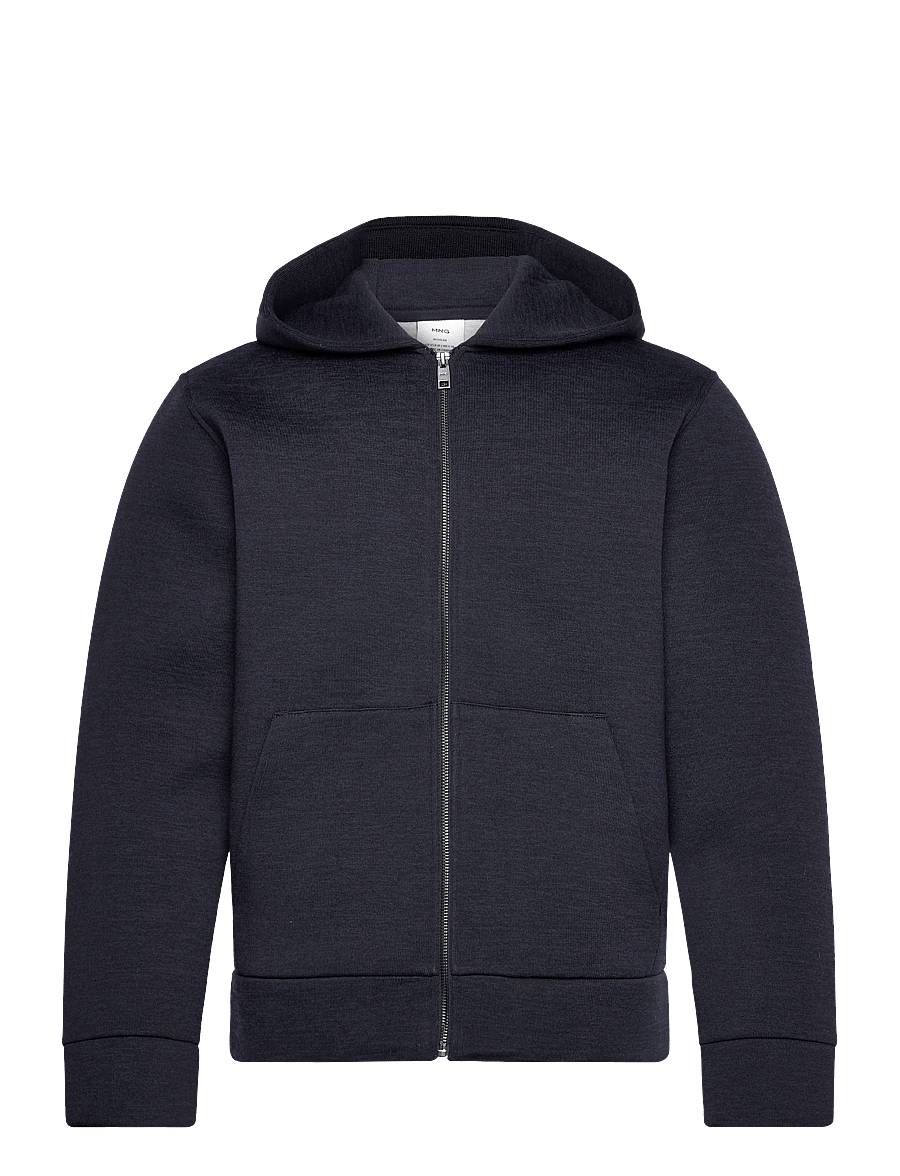 Mango - Neoprene effect zip-up sweatshirt - hoodies - navy - 1