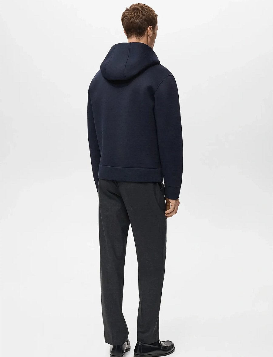 Mango - Neoprene effect zip-up sweatshirt - hoodies - navy - 3