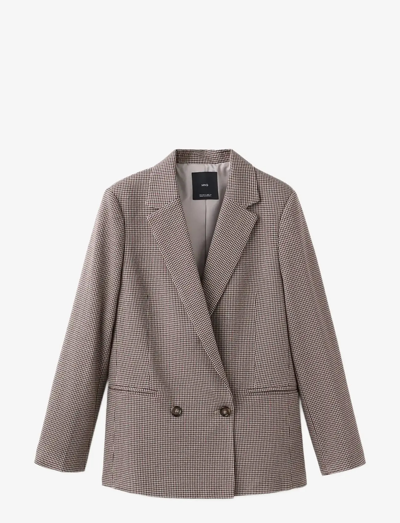 Mango - Double-breasted micro-houndstooth jacket - peoriided outlet-hindadega - dark red - 1