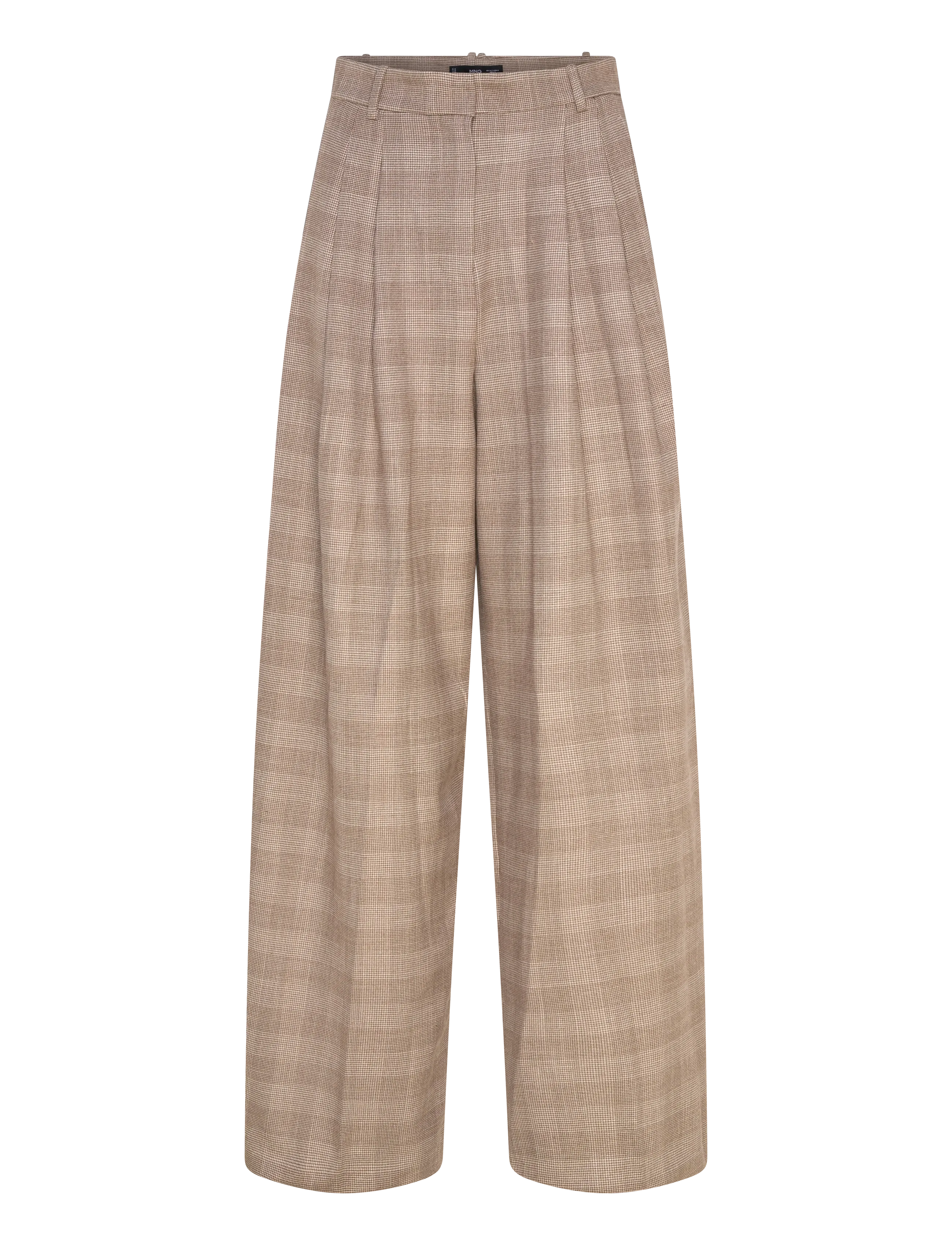 MANGO Wide Bein Check Anzug Hosen Braun - 38 - Damen