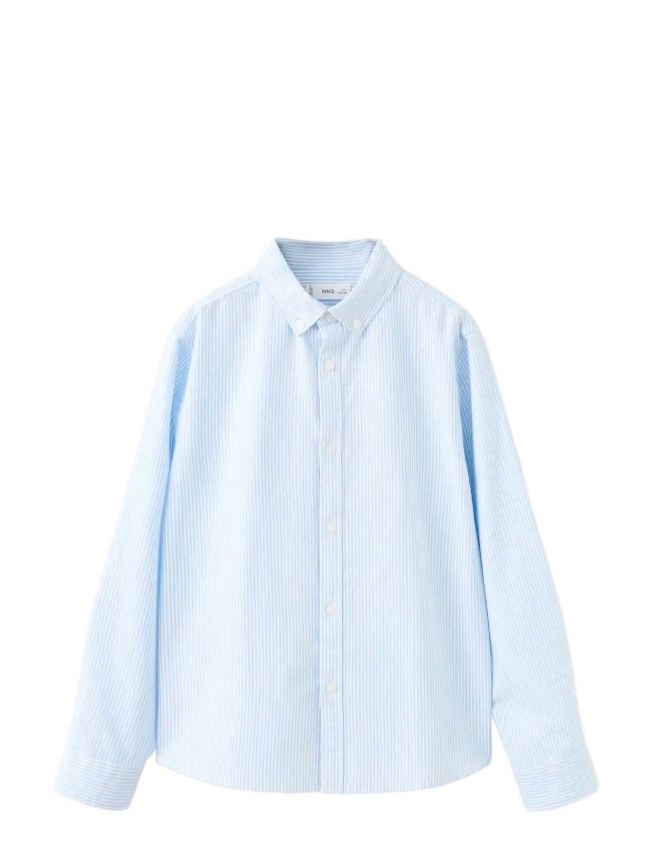 Mango Striped Oxford Shirt, Børn, Stribet Oxford Skjorte, Blå, Str: 134