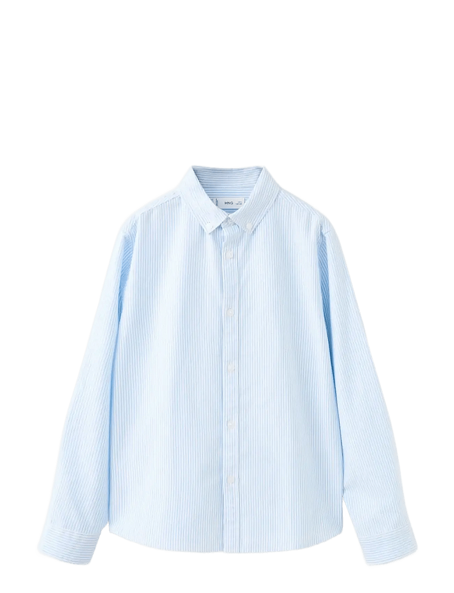 Mango - Striped Oxford shirt - langærmede skjorter - lt-pastel blue - 0